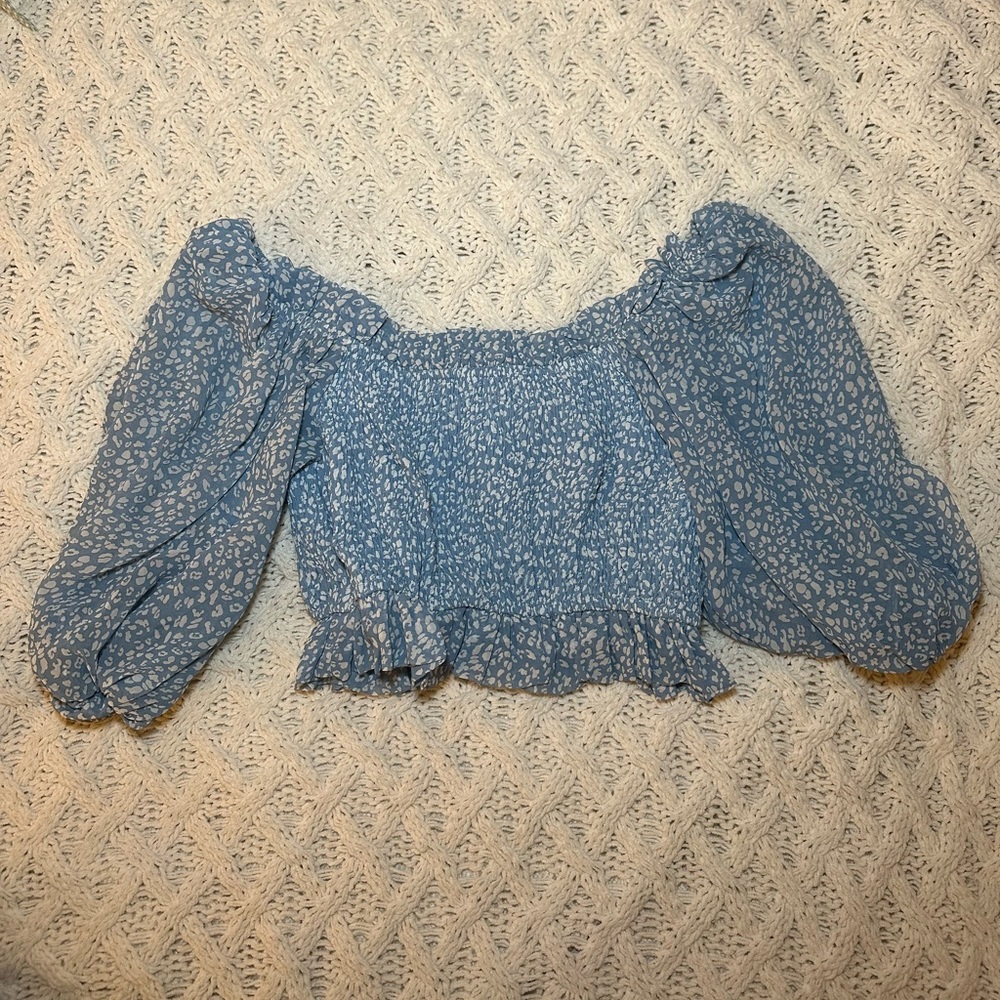 Hello Molly blue crop top